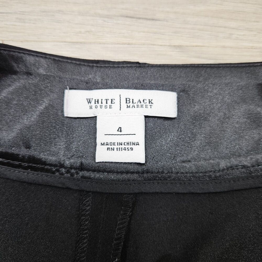 White House Black Market Black Cuffed Shorts Size 4 Chino Business Casual - Picture 2 of 8